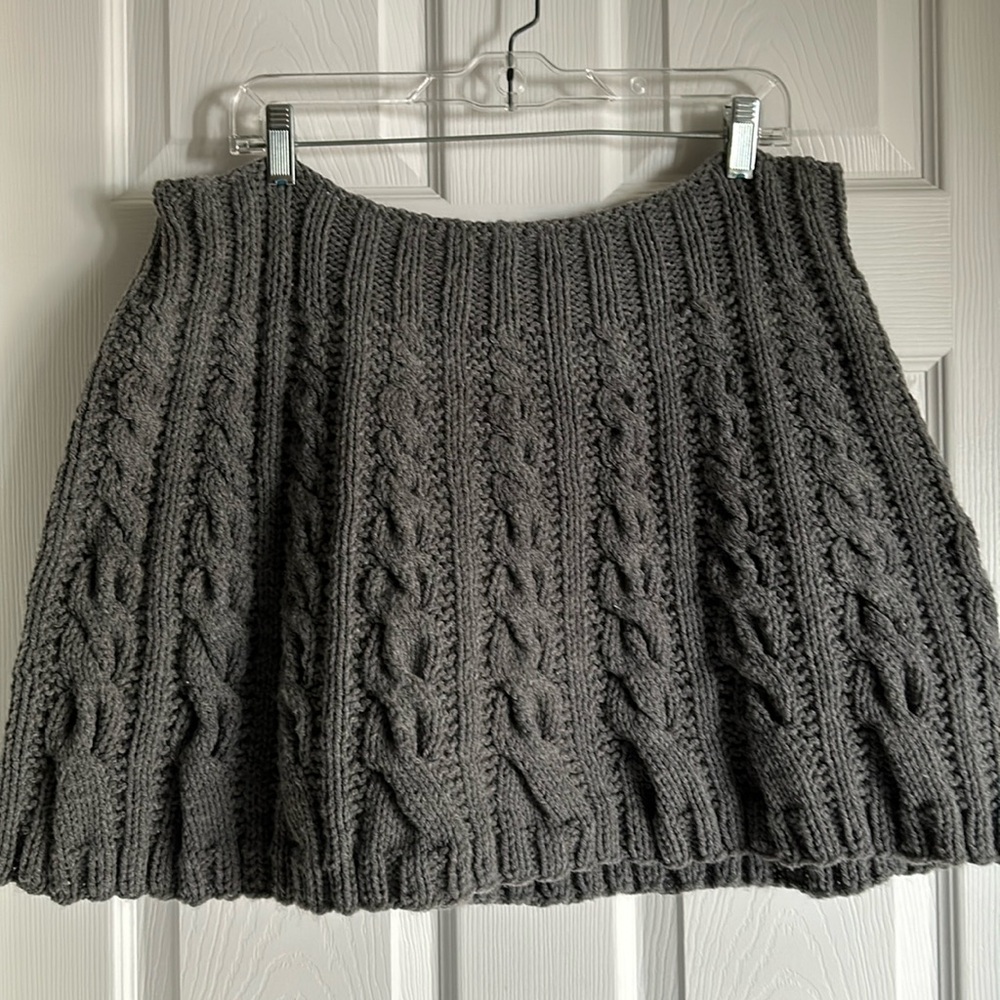 Hand Knitted Grey Cape